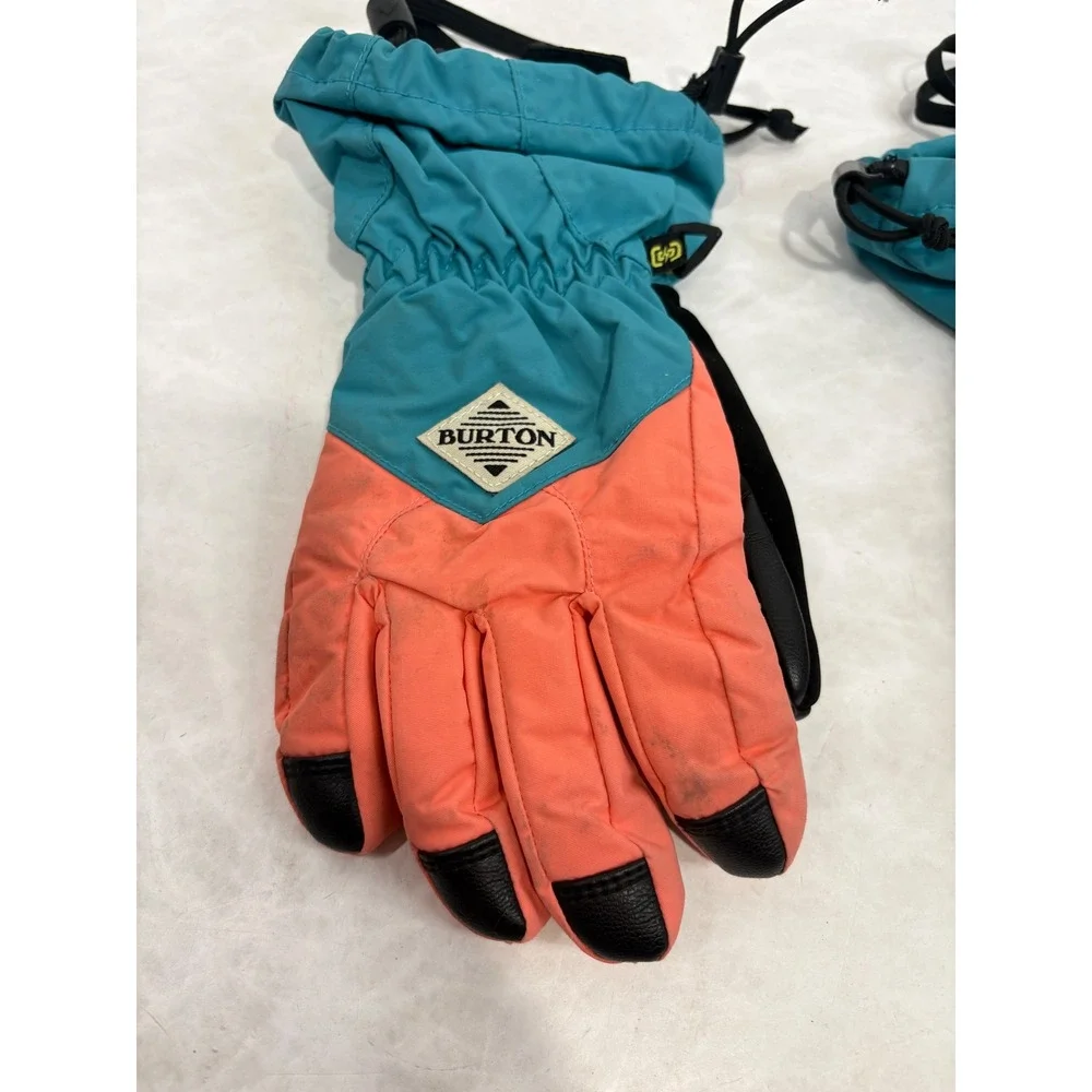 Burton Youth Profile Glove Teal Coral Orange Snowboard Ski Gloves Size S 15187